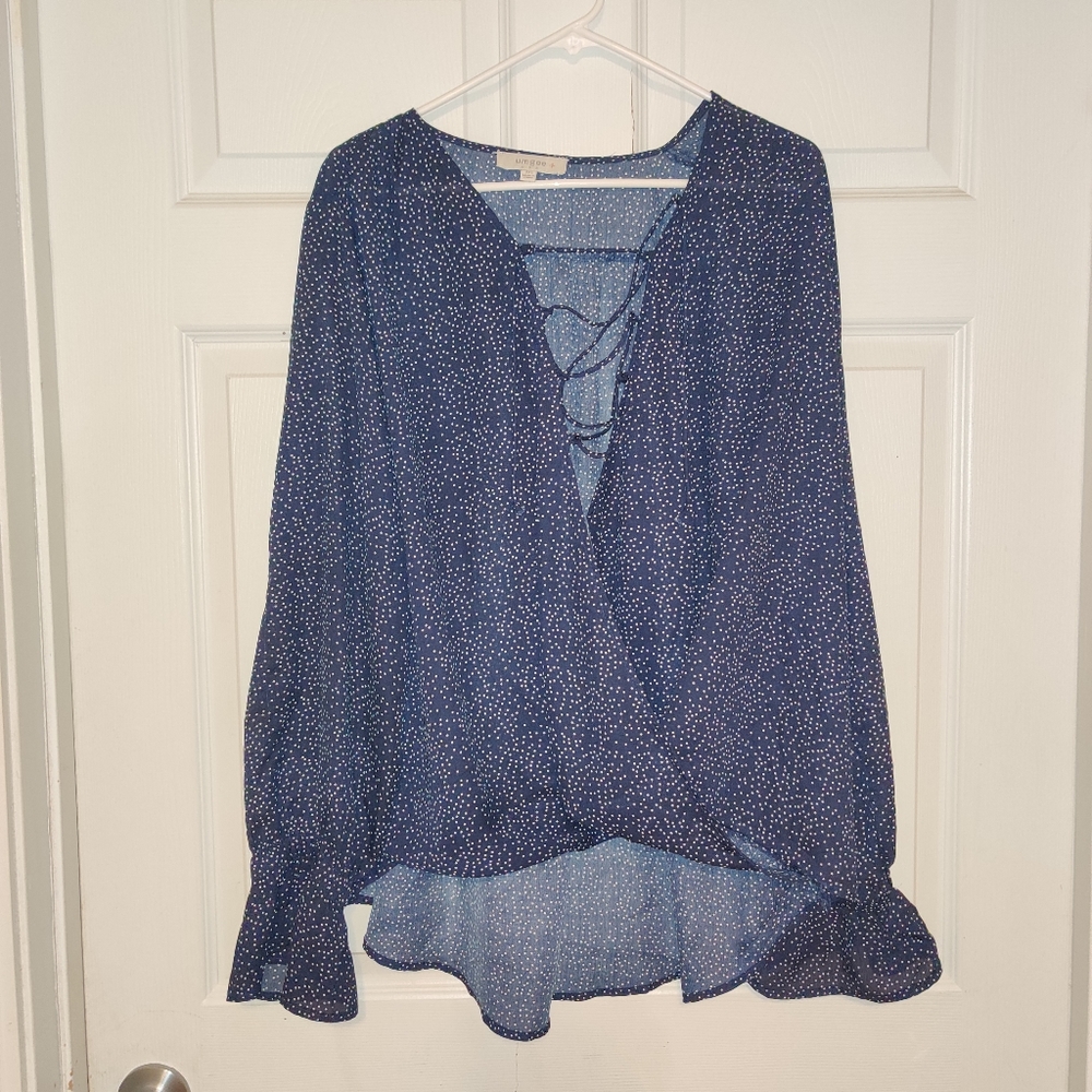 **2 for $20**   Polka Dot Twist Front Blouse